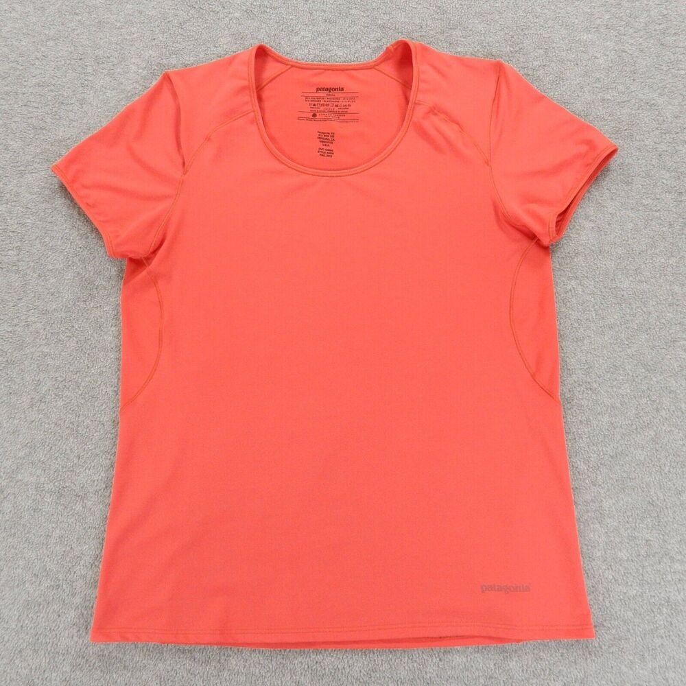Patagonia Womens Shirt Small Red Stretch Athletic Gorp Outdoor Active Hike Gym